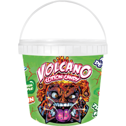 Volcano cotton candy - cukrová vata - zelené jablko