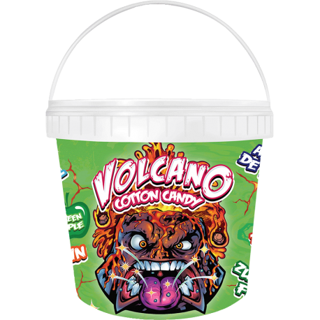 Volcano cotton candy - cukrová vata - zelené jablko