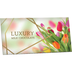 Luxury tulipány mléčná čokoláda s mandlemi a malinami