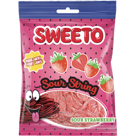 Sweeto  želé bonbóny - špagety s jahodovou příchutí