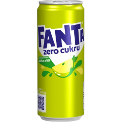 Fanta jablko a liči bez cukru  (plech)