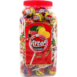 Aytop - lízátko xxls ovocnou příchutí a žvýkačkou