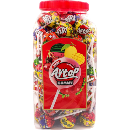 Aytop - lízátko xxls ovocnou příchutí a žvýkačkou