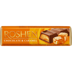 Roshen mléčná čokoládová tyčinka plněná karamelem